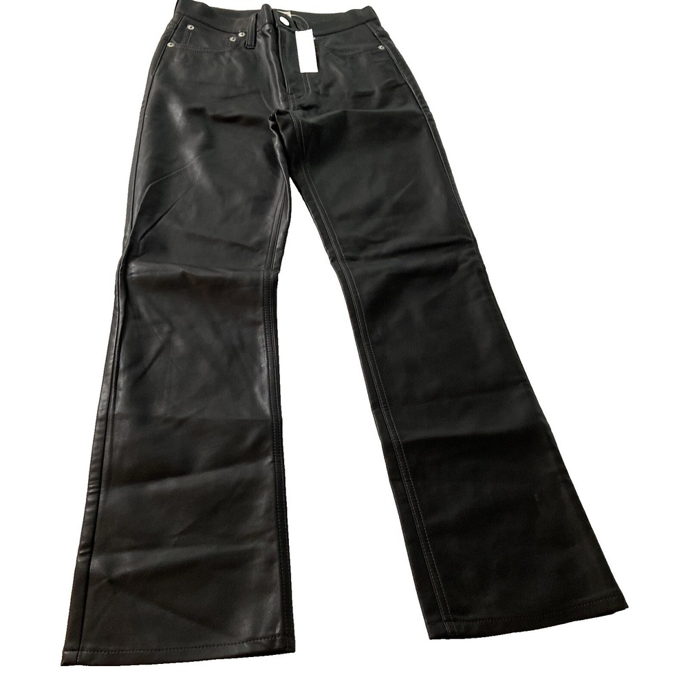 J.Crew Faux Leather Pants Size 24 Black BK823 Women's